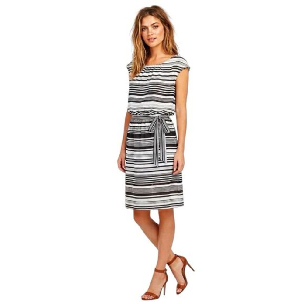Bethany Womens Dress Short Sleeve Striped Preppy Casual Y2K Modern Trendy Sz 10